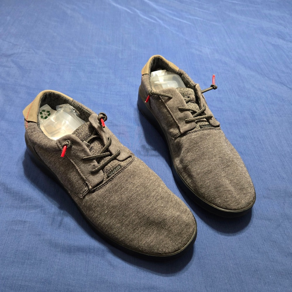 Hey Dude Hugo Sneakers Mens 13 Grey Excellent Stretch Canvas Slip On Casual